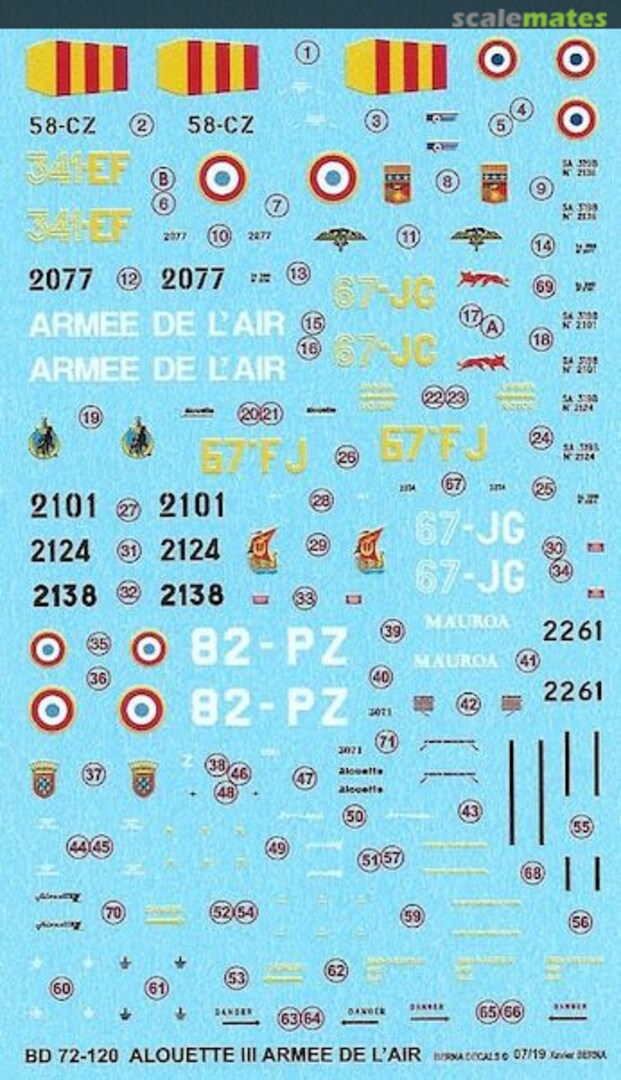 Boxart Alouette III BD 72-120 Berna Decals