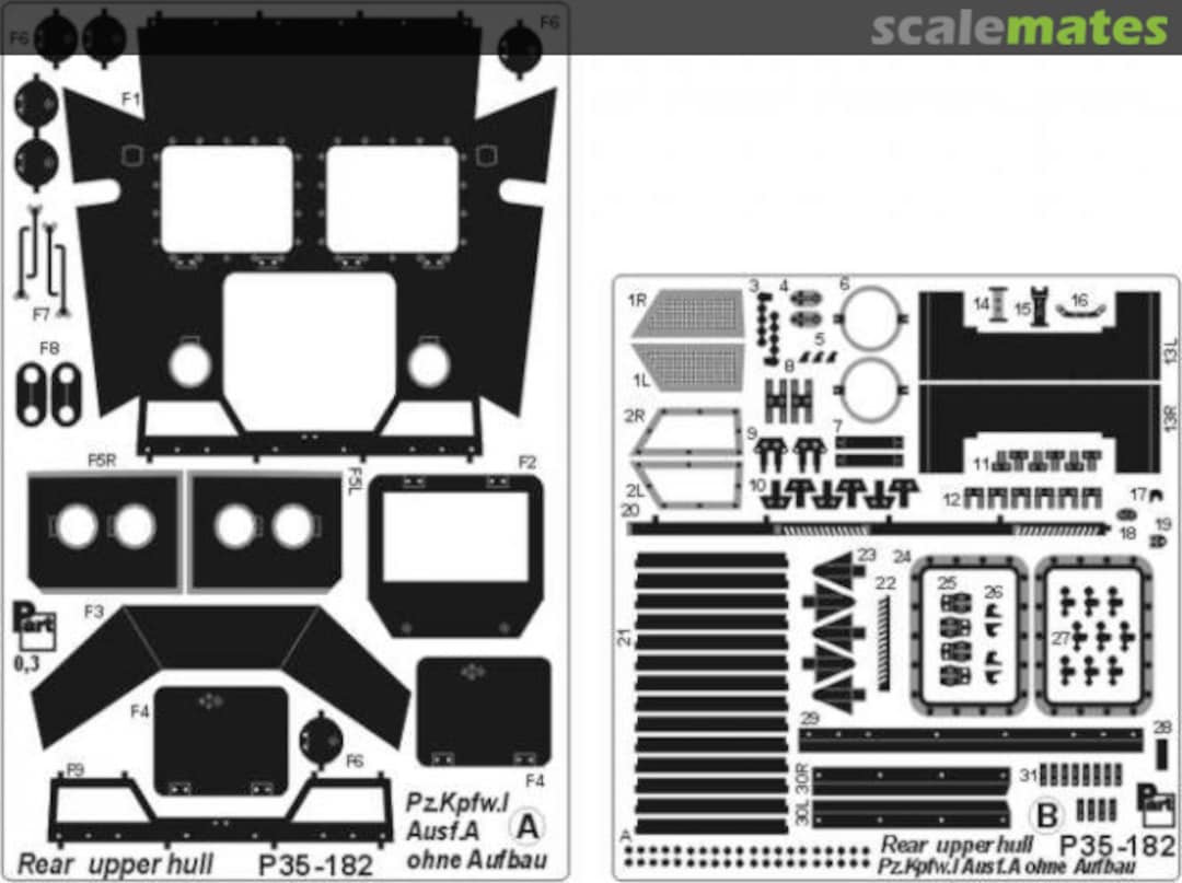 Boxart PzKpfw I Ausf. A ohne Aufbau rear upper hull P35-182 Part