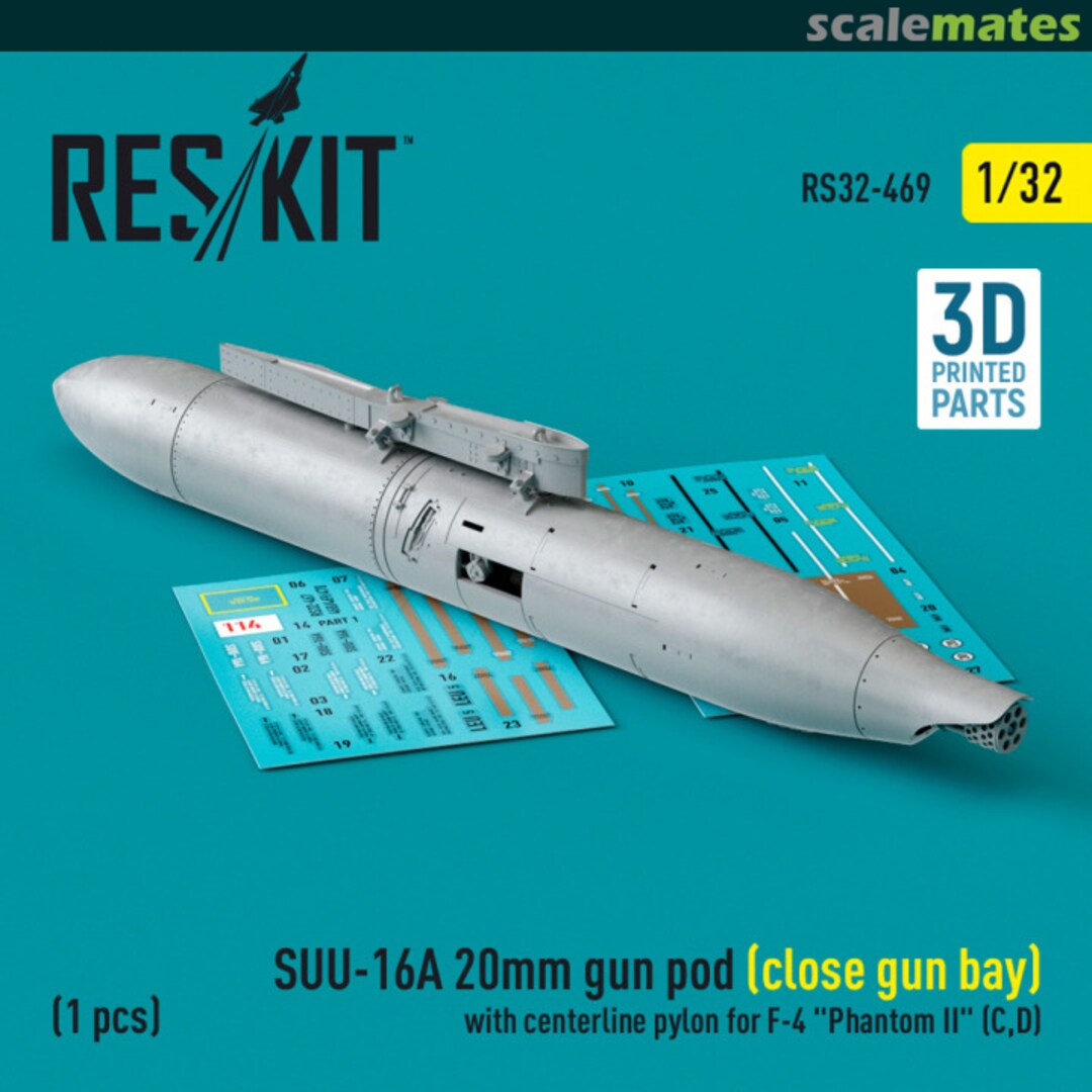 Boxart SUU-16A 20mm gun pod (closed gun bay) RS32-0469 ResKit