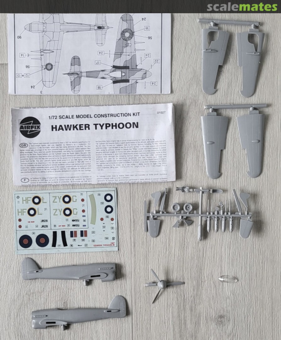 Contents Hawker Typhoon Ib 01027 Airfix