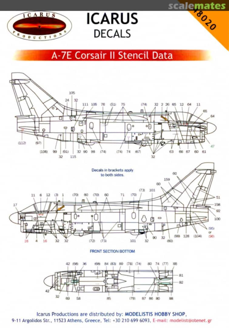 Boxart A-7E Corsair II Stencil Data 48020 Icarus Productions