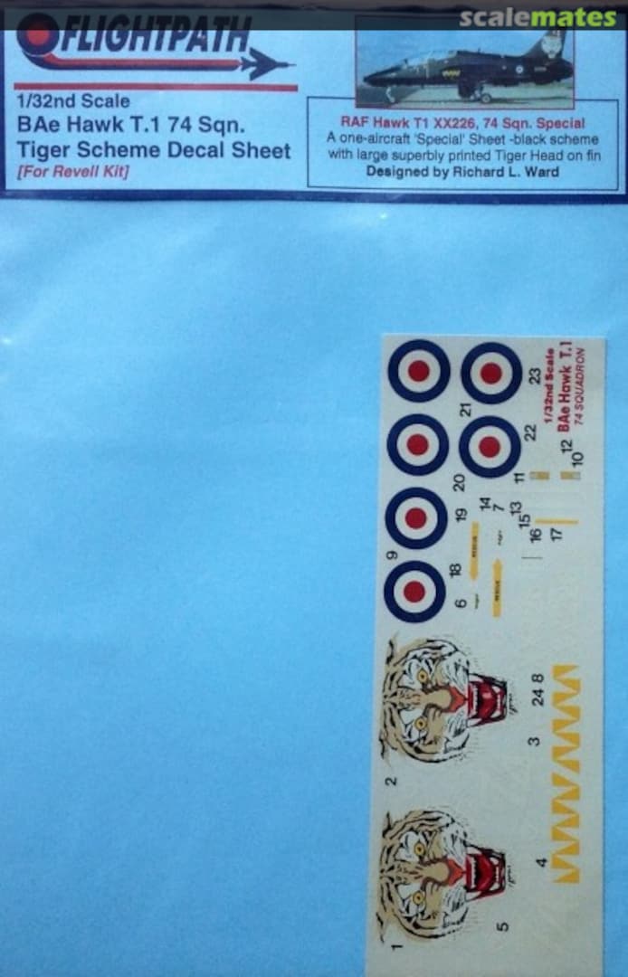 Boxart RAF Hawk T1 Decal Sheet - XX226, 74 Sqn. Special FP-32-005e Flightpath