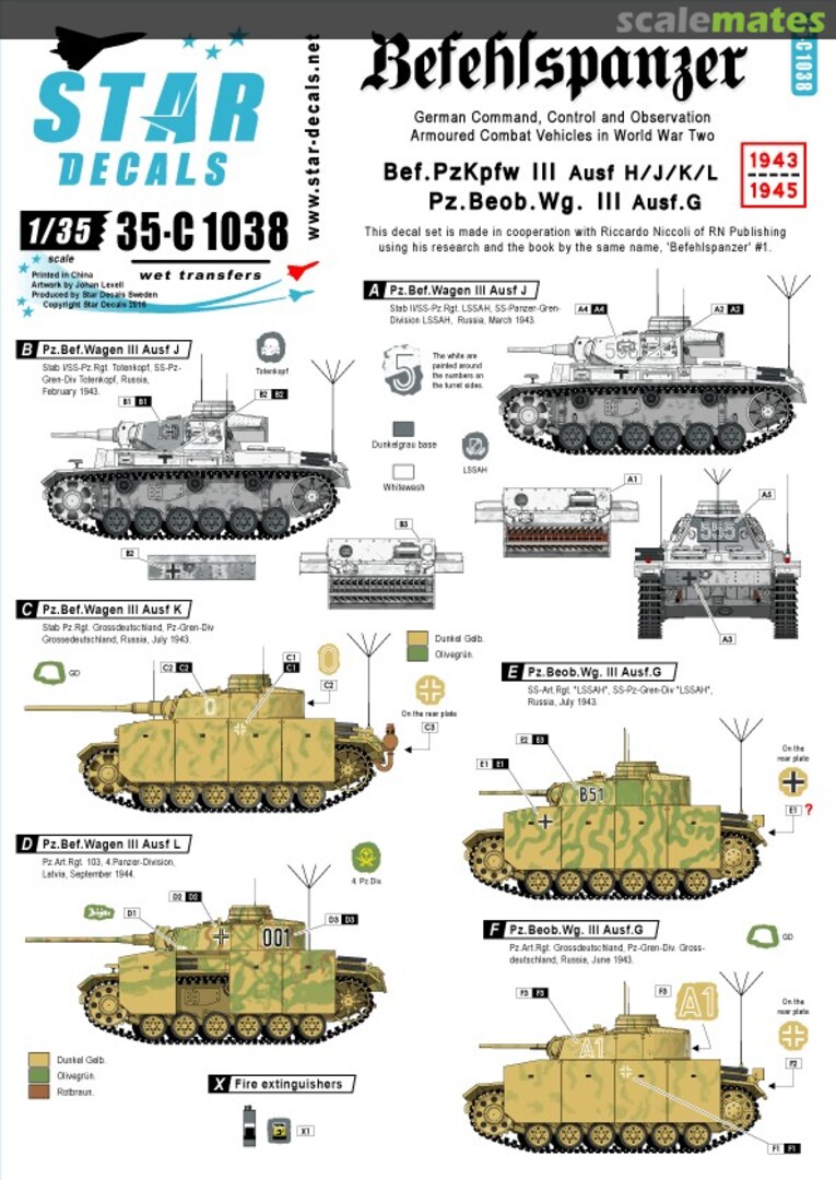 Boxart Befehlspanzer 3 35-C1038 Star Decals