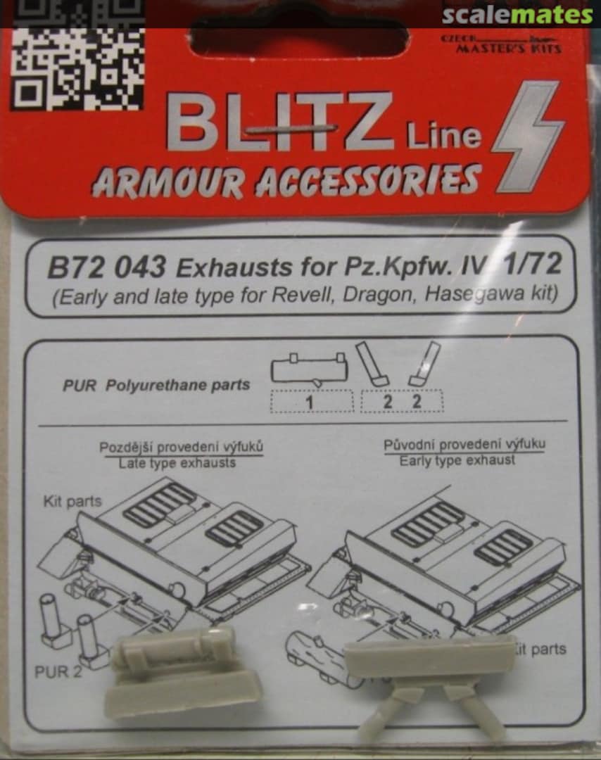 Boxart Exhausts for Pz.Kpfw. IV B72043 CMK