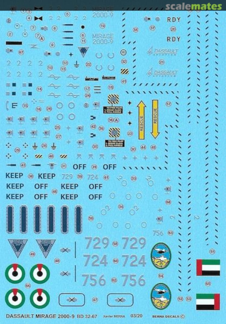 Boxart Dassault Mirage 2000-9 BD 32-67 Berna Decals