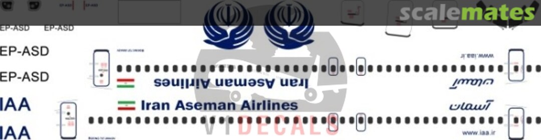 Boxart Aseman Iran Airlines Boeing 727-200 V1D0159-144 V1 Decals