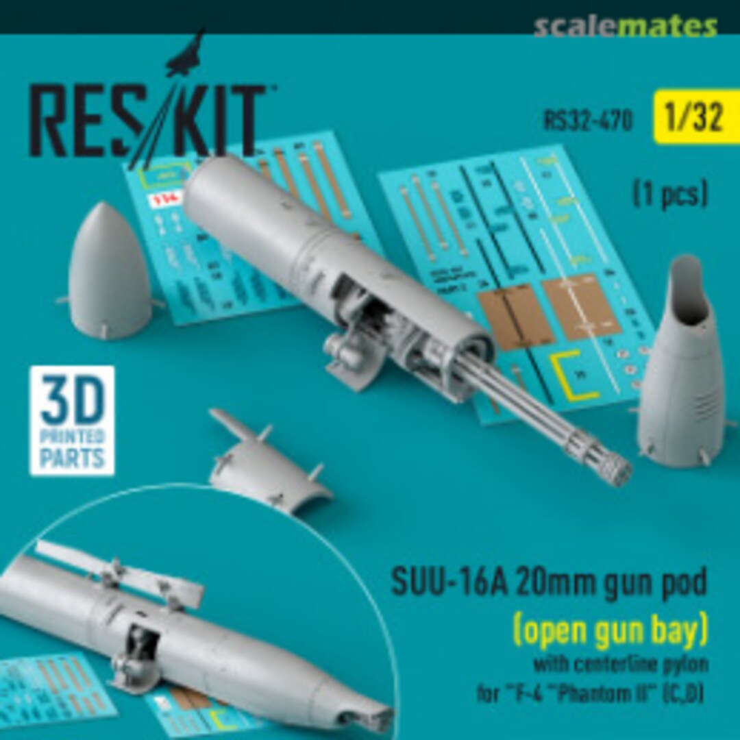 Boxart SUU-16A 20mm gun pod (open gun bay) RS32-0470 ResKit