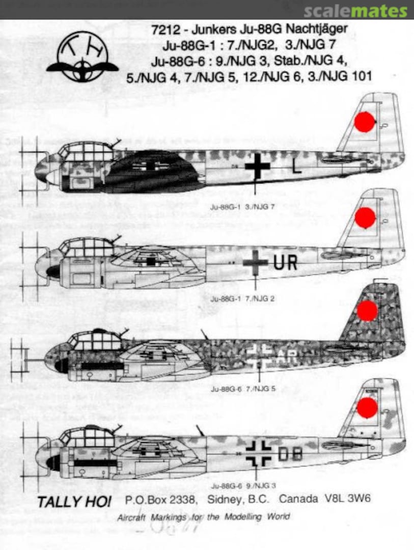 Boxart Junkers Ju 88 G Nachtjäger 7212 Tally Ho! (Canada)