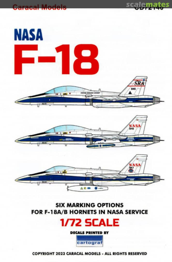 Boxart NASA F-18 Hornet CD72140 Caracal Models