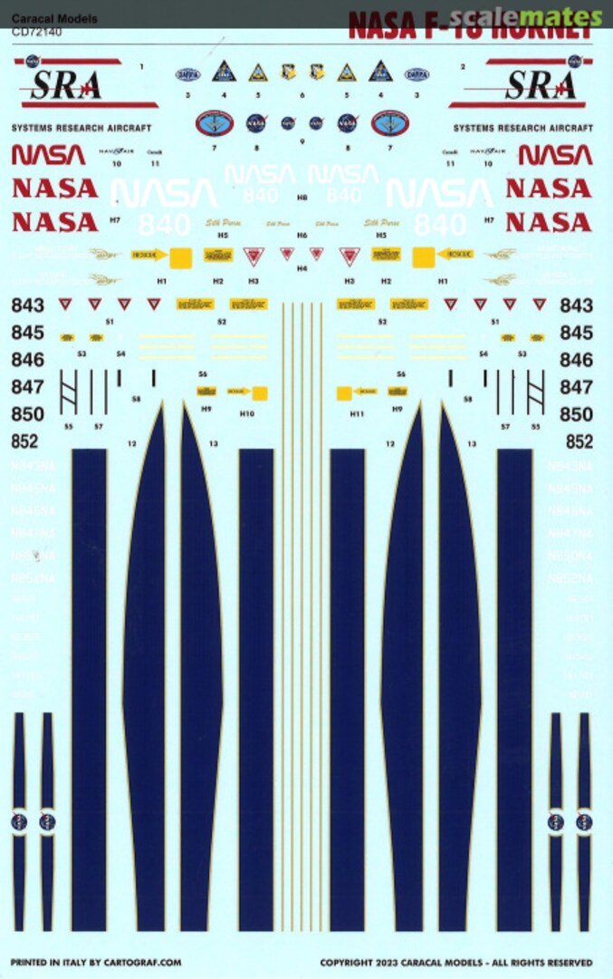 Contents NASA F-18 Hornet CD72140 Caracal Models