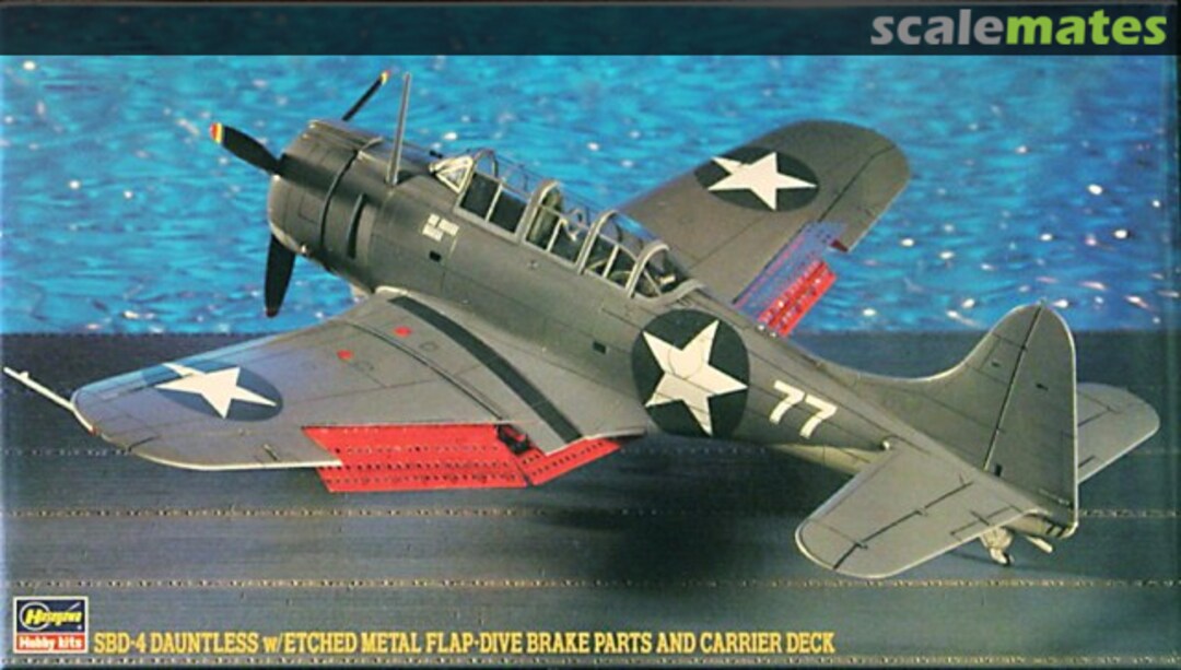 Boxart SBD-4 Dauntless w/Etched Metal Flap-Dive Brake Parts and Carrier Deck 52046 Hasegawa