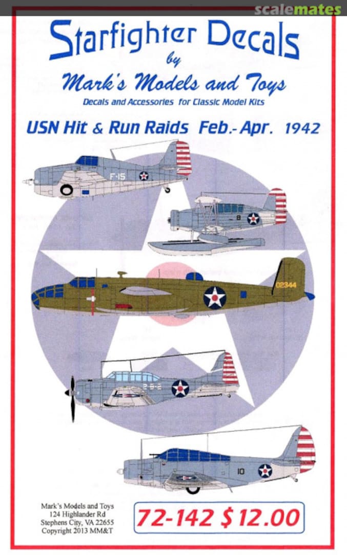 Boxart USN Hit & Run Raids 72-142 Starfighter Decals