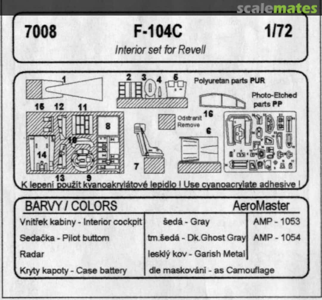 Boxart F-104 C - Interior set 7008 CMK