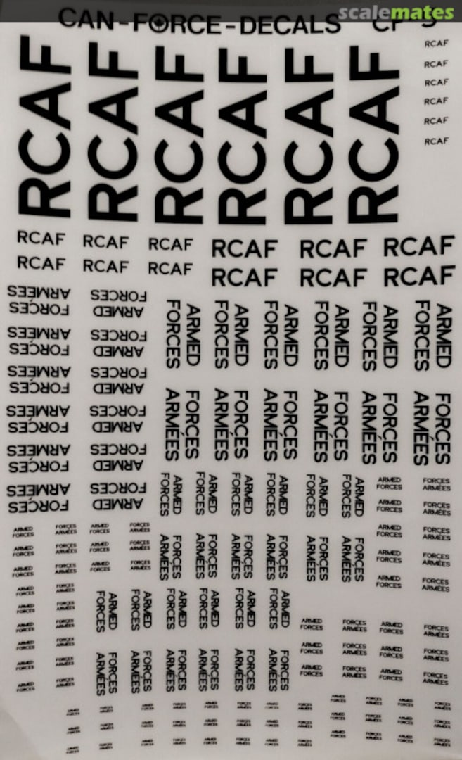 Boxart RCAF Titles & FIP Bi-lingual Markings CF-5 Can-Force Decals