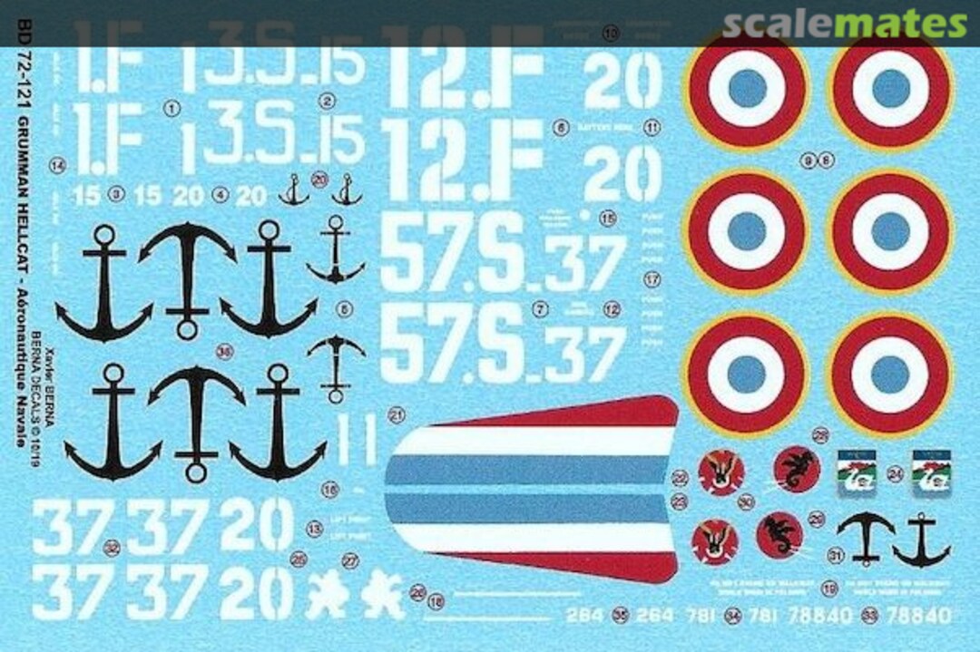 Boxart Grumman Hellcat BD 72-121 Berna Decals