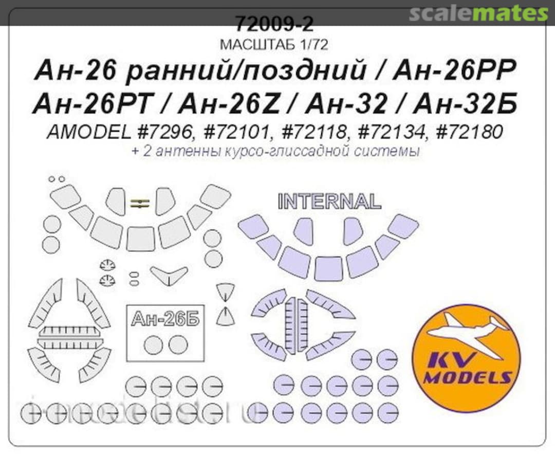 Boxart An-26 (early/late) / An-26RR / An-26RT / An-26Z / An-32 / An-32B 72009-2 KV Models