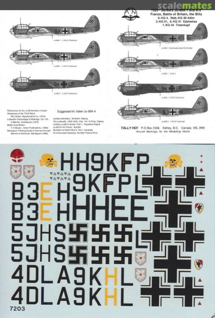 Contents Junkers Ju 88 A-1 and A-5 7203 Tally Ho! (Canada)