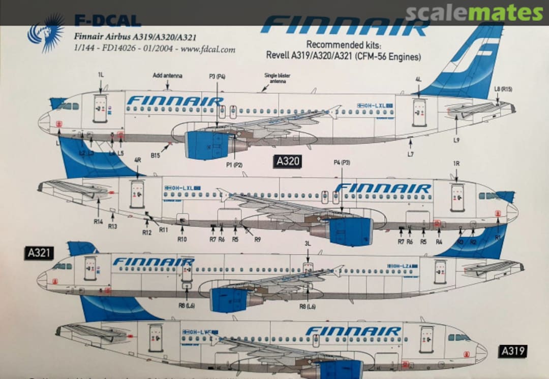 Boxart Finnair Airbus A319/A320/A321 FD14026 F-DCAL