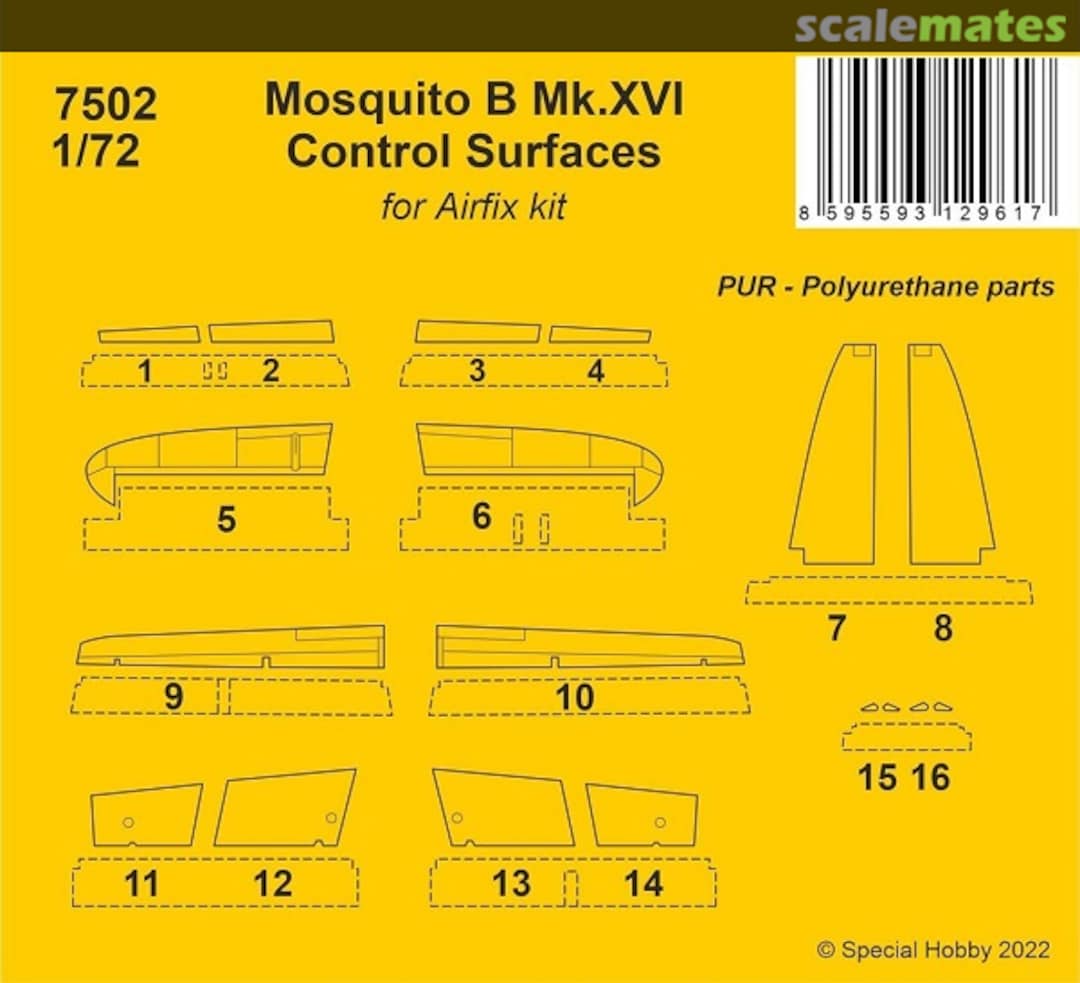 Boxart Mosquito B Mk.XVI Control Surfaces / for Airfix kit 7502 CMK