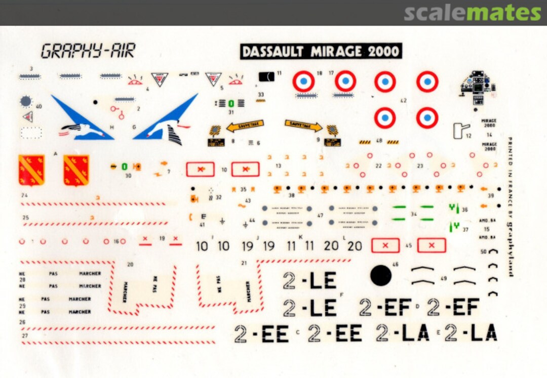 Boxart Dassault Mirage 2000 Decals No1 Graphy-Air