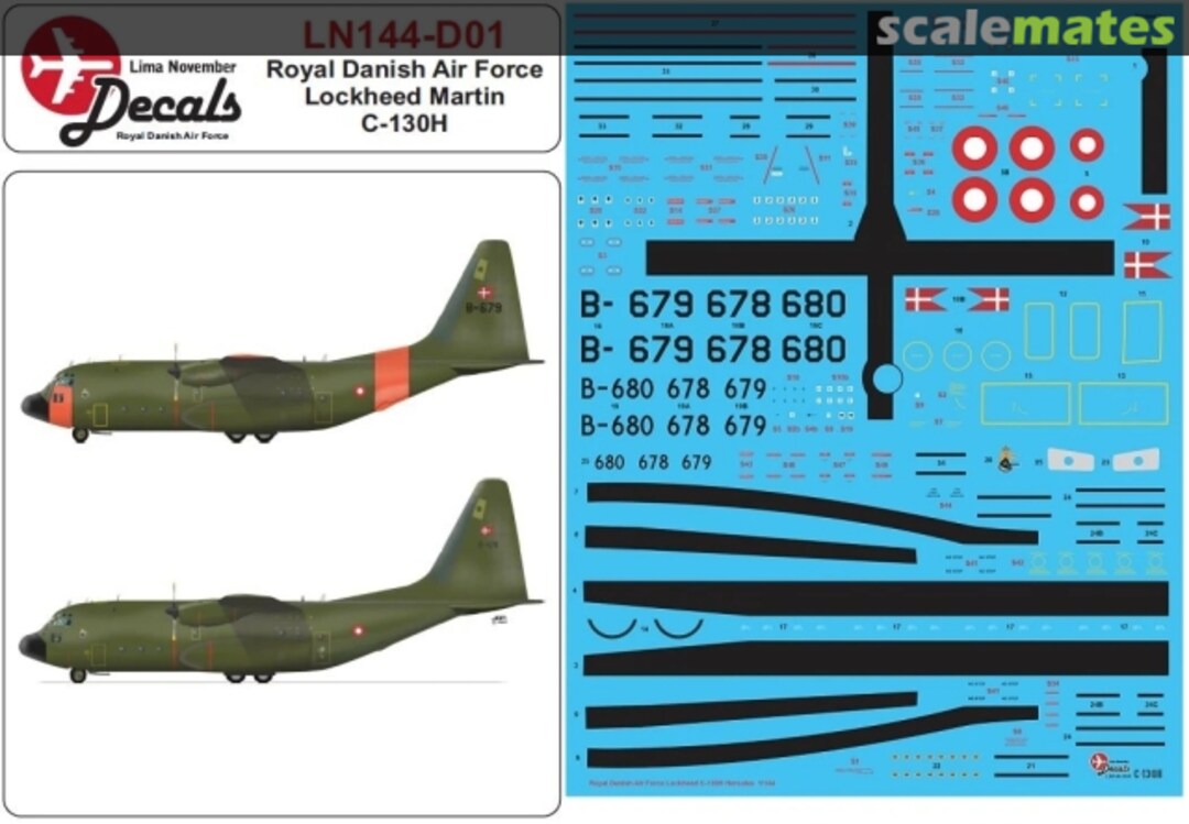 Boxart C-130H Hercules dänische Luftwaffe (frühes Finish) LN144-D01 Lima November Decals