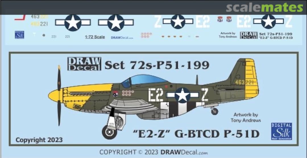 Boxart “E2-Z” G-BTCD P-51D 72-P51-199 Draw Decal