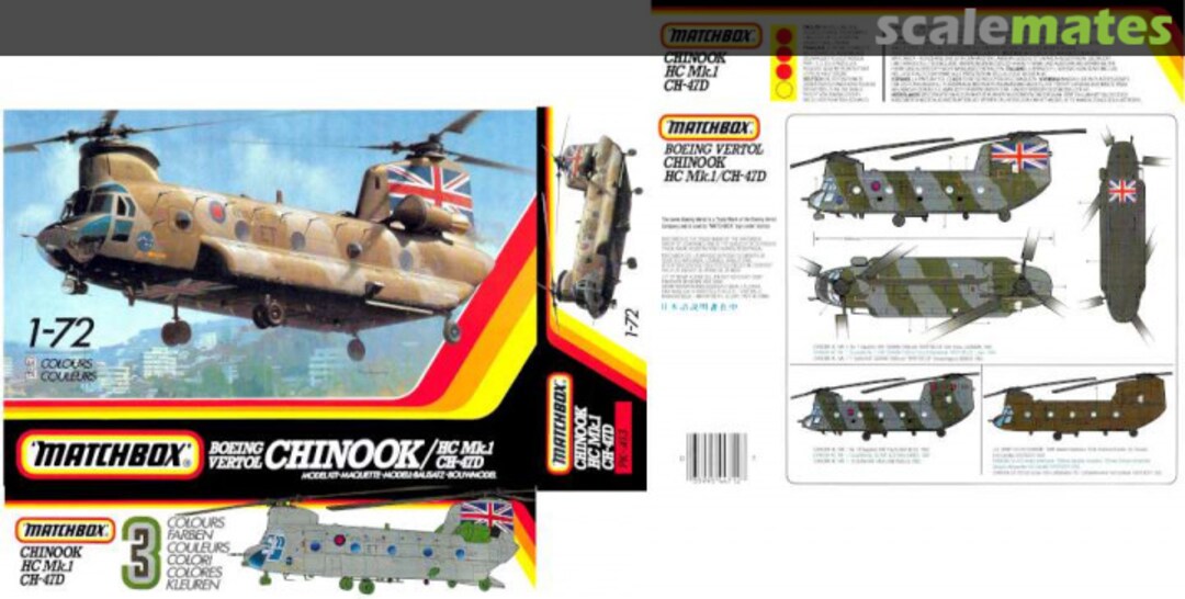 Contents Boeing Vertol Chinook HC Mk.1/CH-47D PK-413 Matchbox