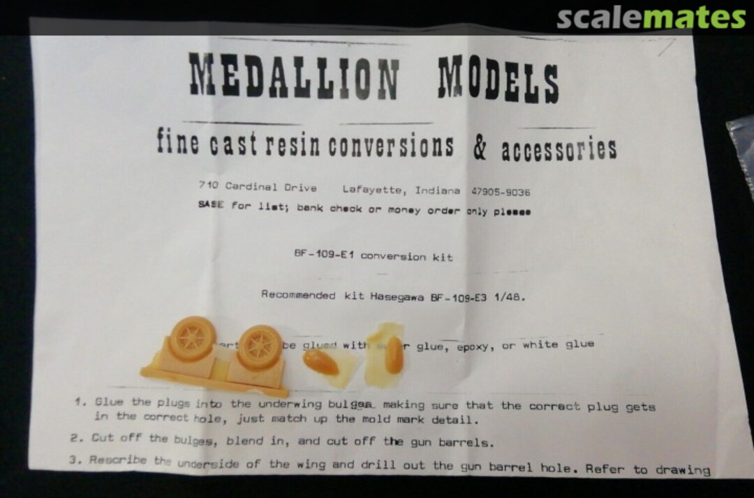 Boxart Bf-109E-1 Conversion MM2 Medallion Models