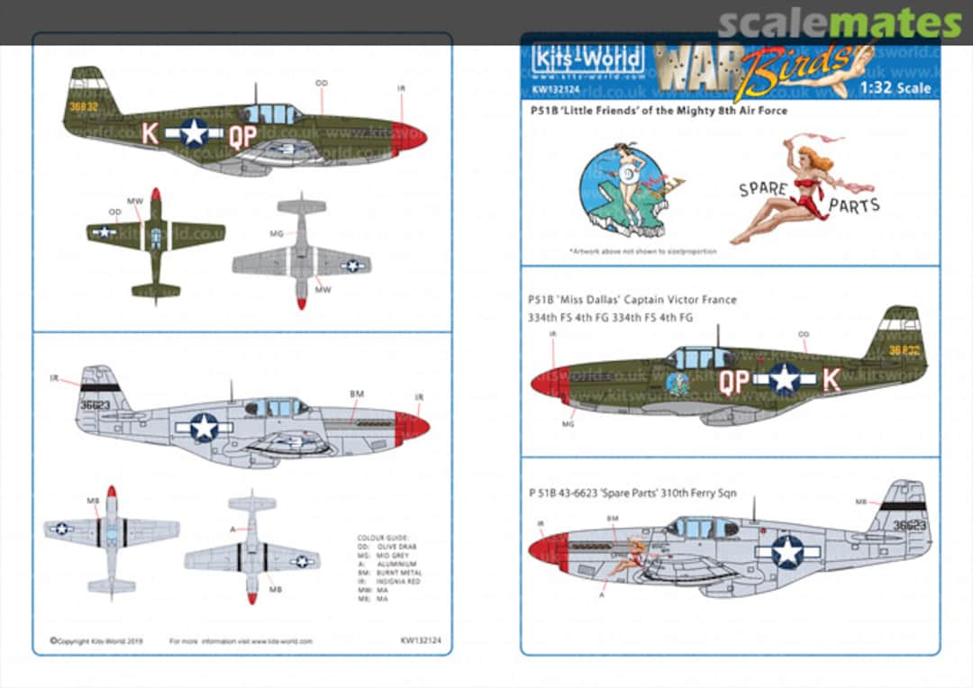 Boxart North-American P-51B Mustang KW132124 Kits-World