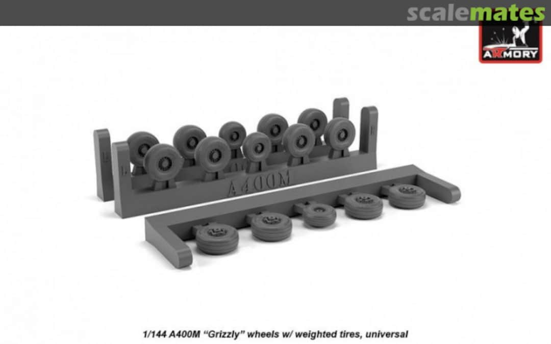 Boxart A400M Grizzly wheels w/ weighted tires AW14503 Armory