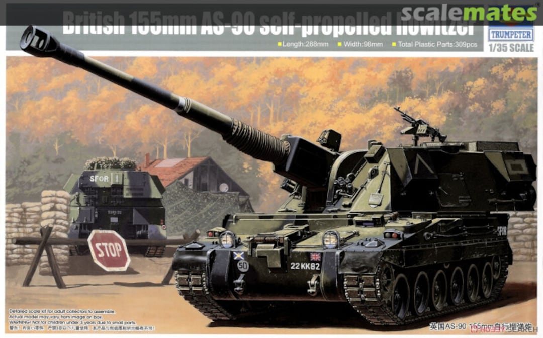 Boxart AS-90 155 mm Self-propelled Howitzer 00324 Trumpeter