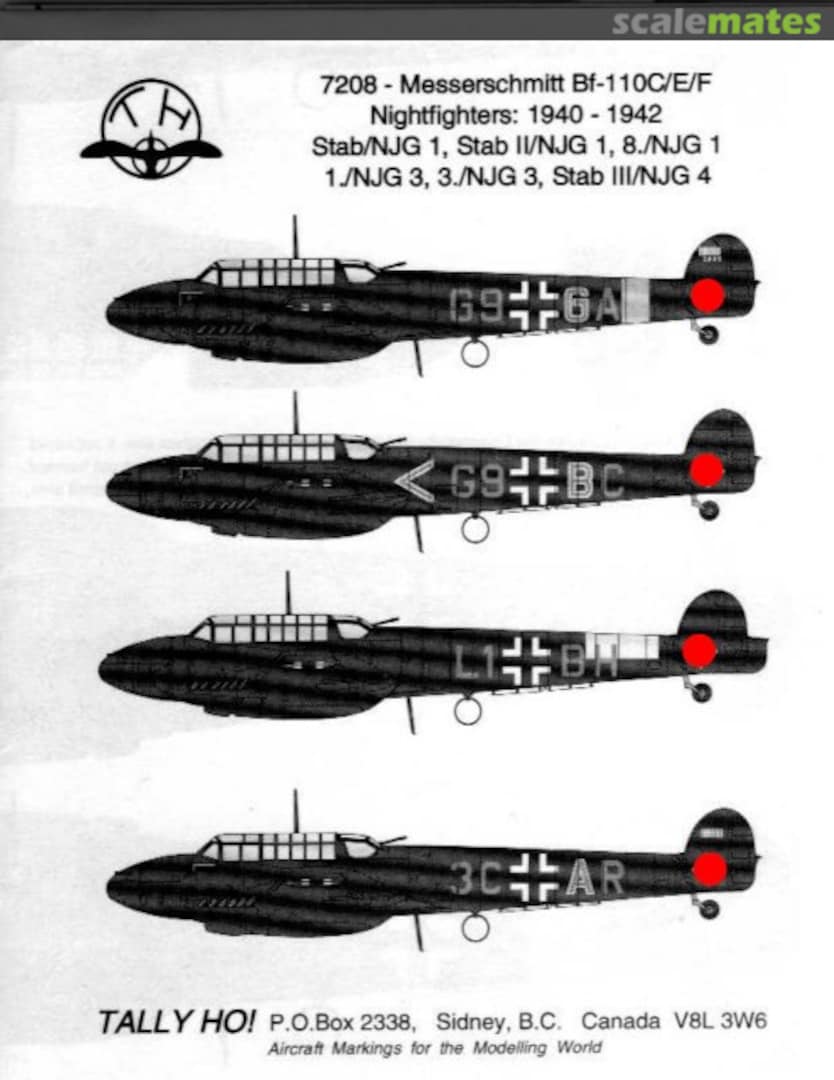 Boxart Messerschmitt Bf 110 C/E/F 7208 Tally Ho! (Canada)