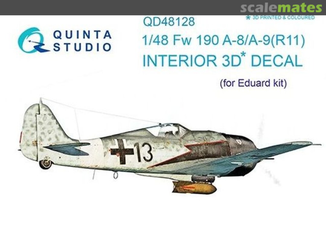 Boxart Fw 190 A-8/A-9 (R11) interior 3D decals QD48128 Quinta Studio