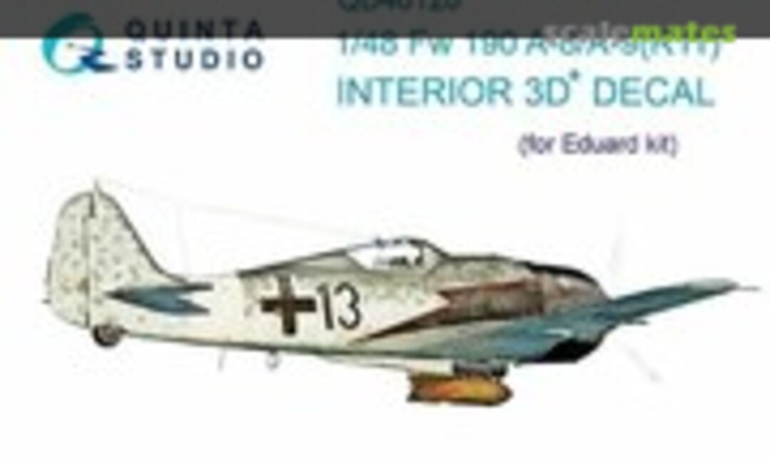 1:48 Fw 190 A-8/A-9 (R11) interior 3D decals (Quinta Studio QD48128)