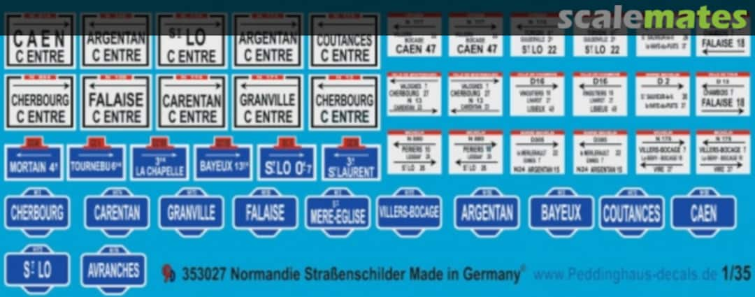 Boxart Strassenschilder in der Normandie 35 3027 Peddinghaus-Decals