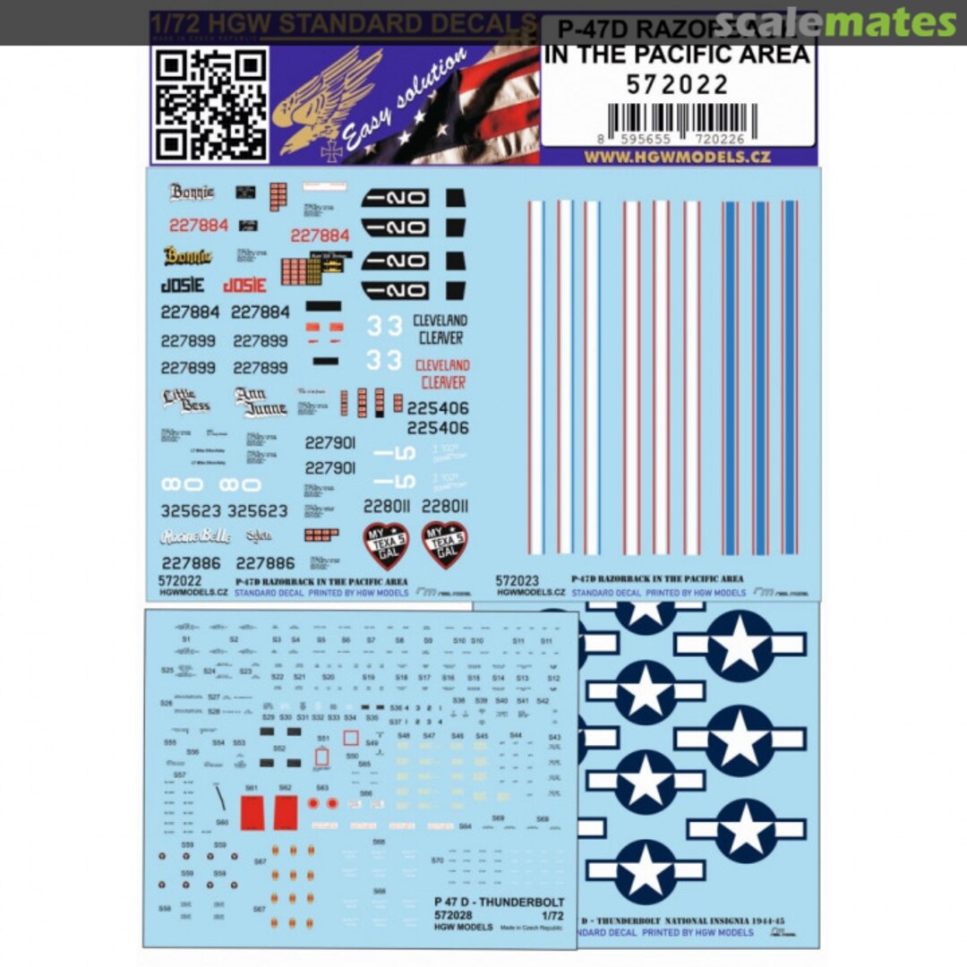 Boxart P-47D Razorback IN THE PACIFIC AREA 572022 HGW Models