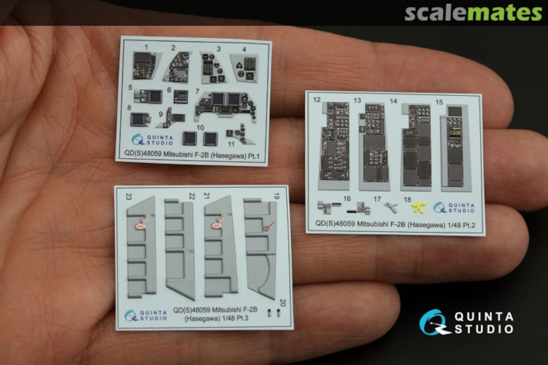 Contents Mitsubishi F-2B interior 3D decals (small version) QDS-48059 Quinta Studio