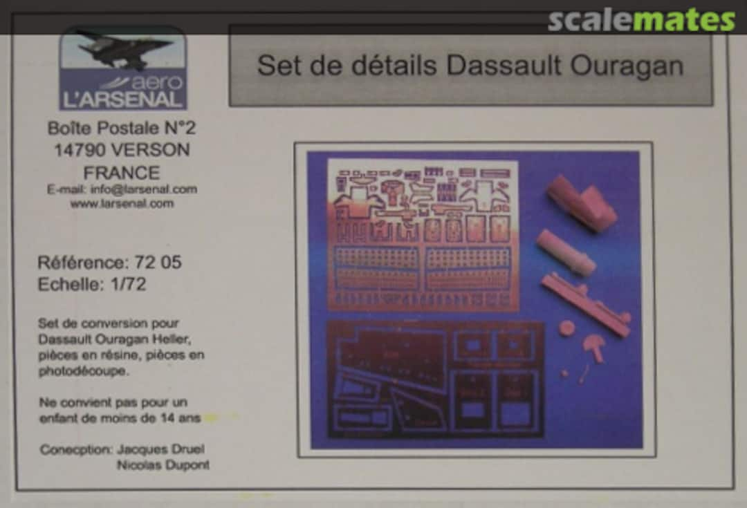 Boxart Dassault Ouragan detail set KC 72 05 L'Arsenal Aero