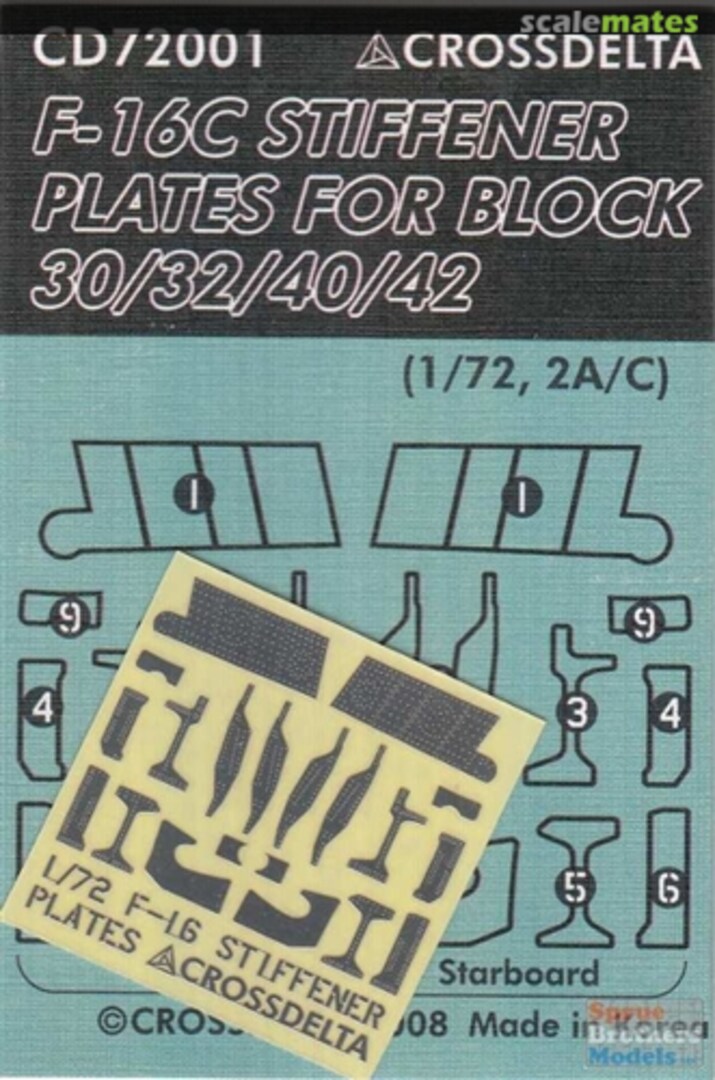 Boxart F-16C Stiffener Plates for Block 30/32/40/42 CD72001 CROSSDELTA