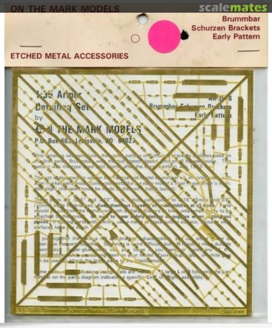 Boxart Brummbar Schurzen Brackets Early Pattern AR-3546 On the Mark Models