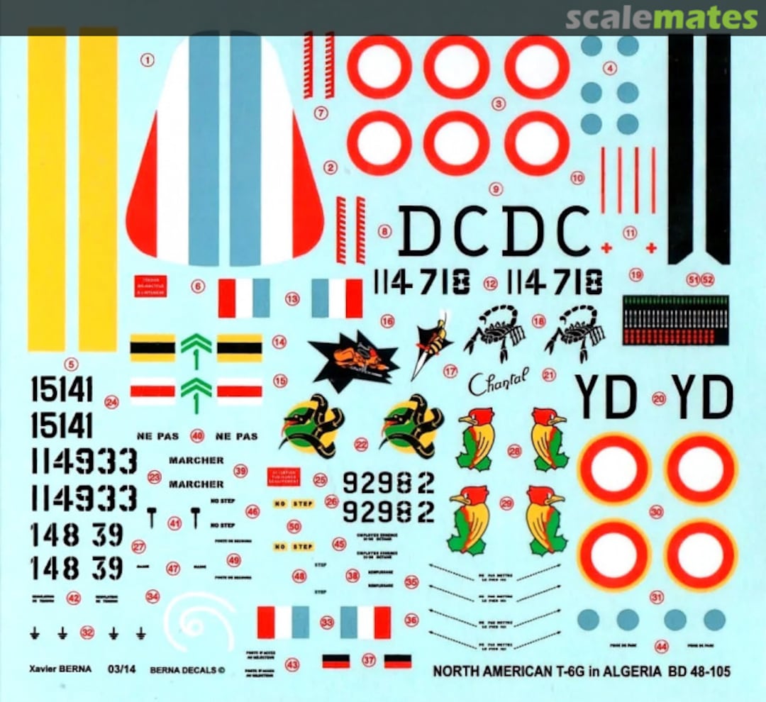 Boxart North American T-6G in Algeria BD 48-105 Berna Decals