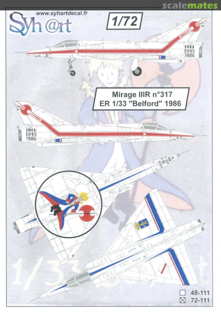 Boxart Mirage IIIR n°317 ER 1/33 "Belford" 1986 72-111 Syhart