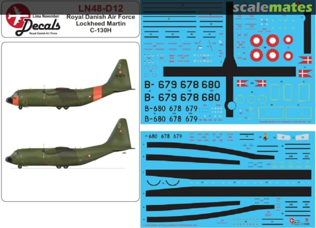 Boxart C-130H Hercules dänische Luftwaffe (frühes Finish) LN48-D12 Lima November Decals