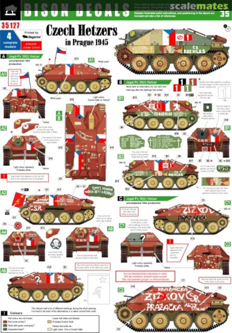 Boxart Czech Hetzers in Prague in 1945 35127 Bison Decals