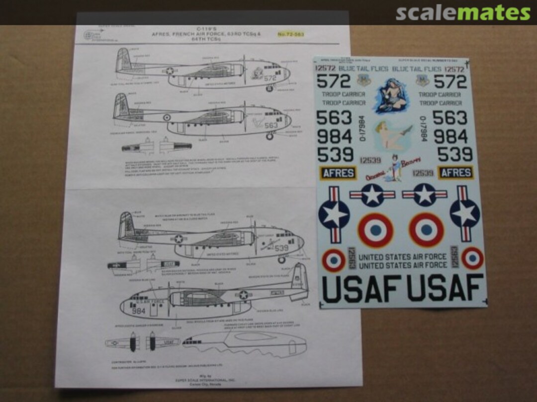 Boxart C-119s: French AF, USAF Troop Carriers, AF Reserve 72-563 SuperScale International