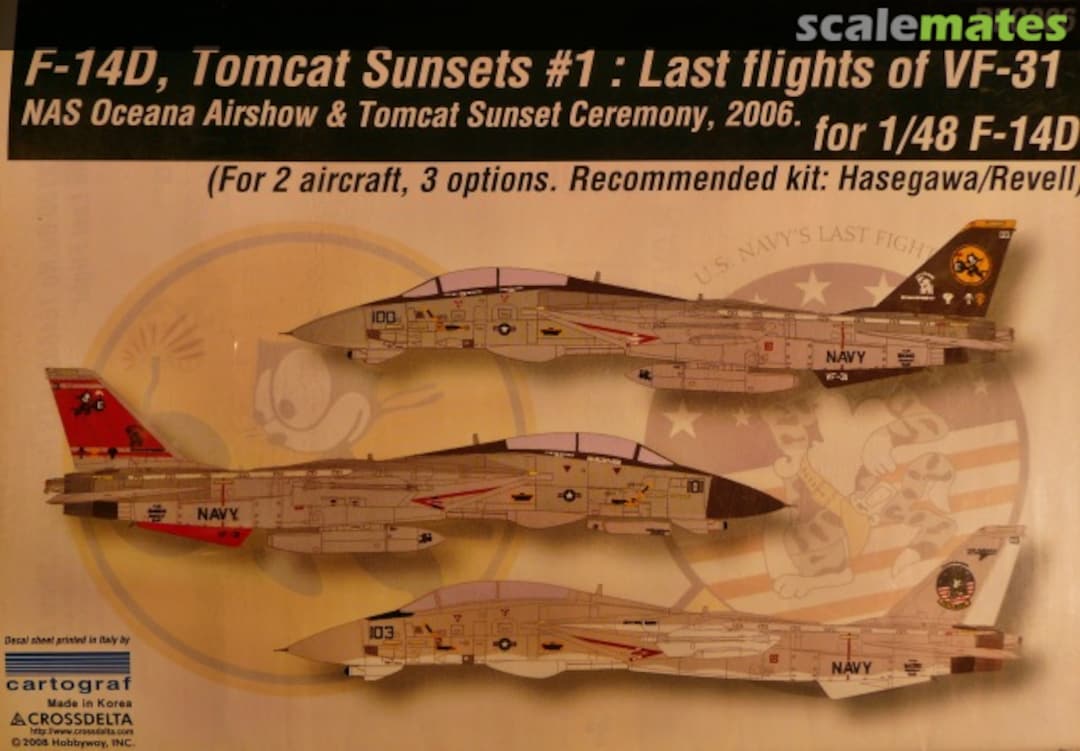 Boxart F-14D, Tomcat Sunsets #1: Last Flights of VF-31 DEC006 CROSSDELTA