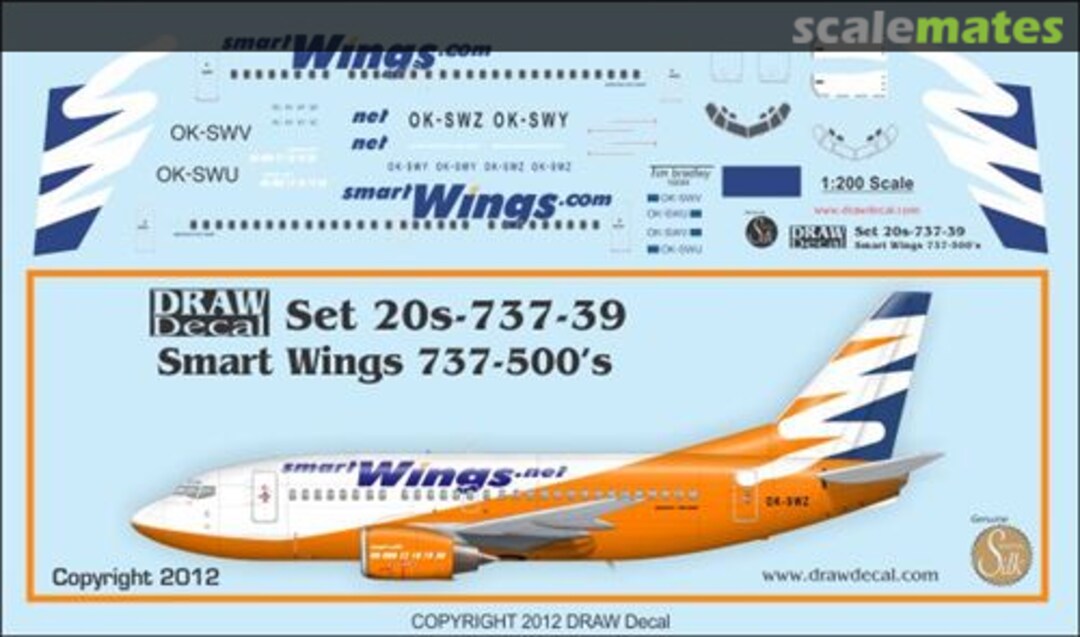 Boxart Smart Wings 737-500's 20s-737-39 Draw Decal