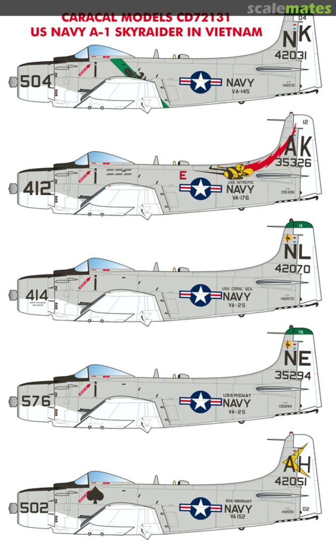 Boxart US Navy A-1 Skyraider in Vietnam CD72131 Caracal Models