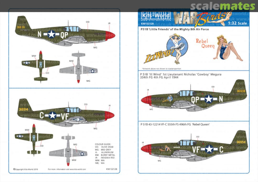 Boxart North-American P-51B Mustang KW132128 Kits-World