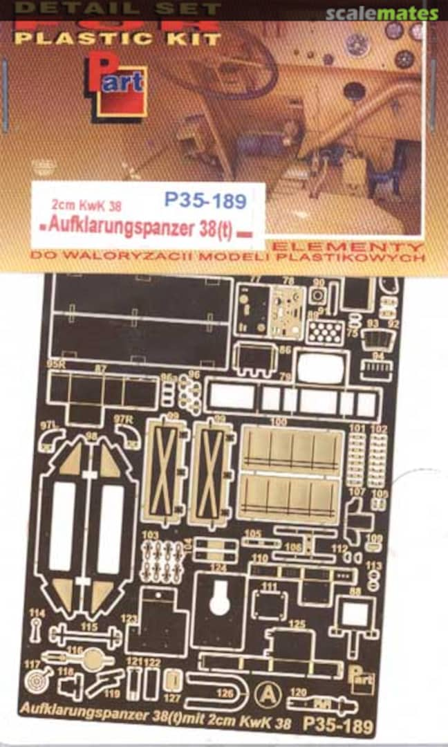 Boxart 2cm KwK 38 Aufklarungspanzer 38(t) P35-189 Part